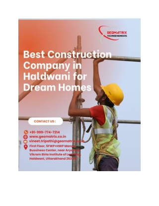 Best Construction Company in Haldwani for Dream Homes