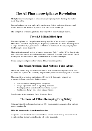 The AI Pharmacovigilance Revolution..