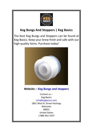 Keg Bungs And Stoppers  Keg Basics