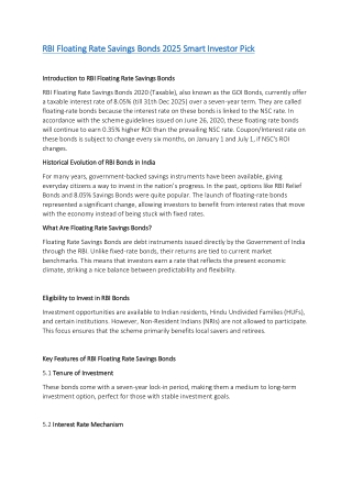 Backlink Blog For RBI Floating Bonds