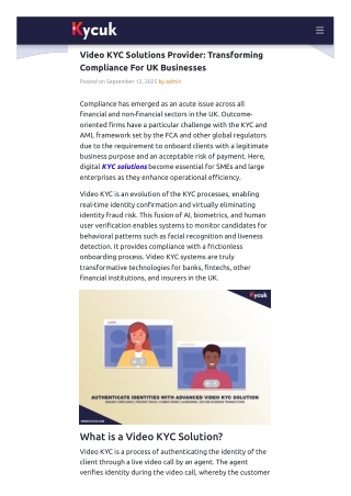 Video KYC Solutions Provider For UK Businesses