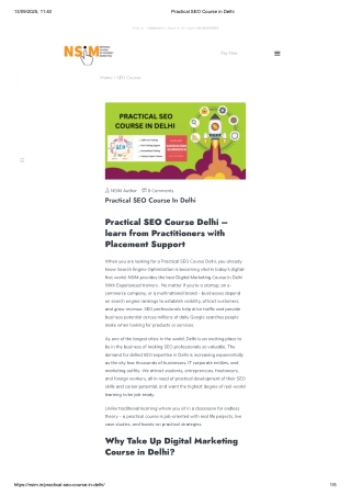 Practical SEO Course in Delhi PDF