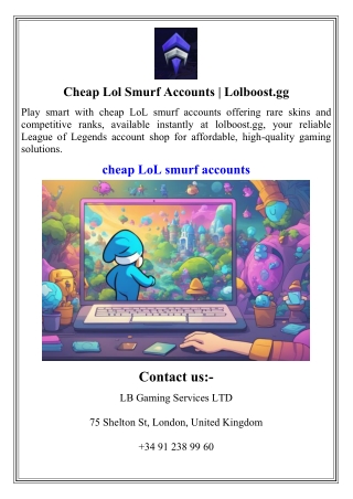 Cheap Lol Smurf Accounts  Lolboost.gg