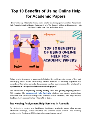 Top 10 Benefits of Using Online Help for Academic Papers