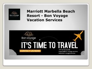 Marriott Marbella Beach Resort - Bon Voyage Vacation Services