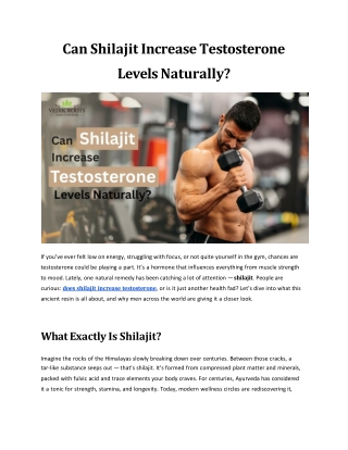 Can Shilajit Increase Testosterone Levels Naturally?