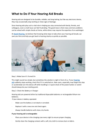 What to Do if Your Hearing Aid Breaks