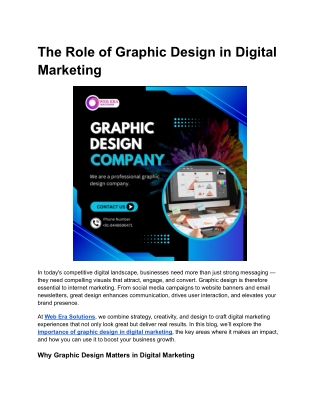 The Role of Graphic Design in Digital Marketing