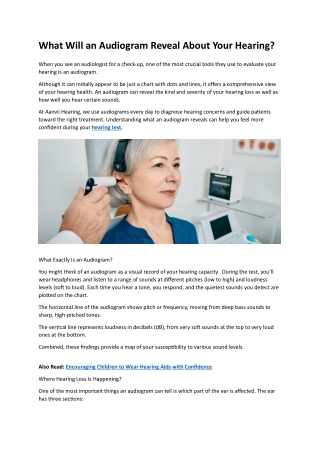 What Will an Audiogram Reveal About Your Hearing