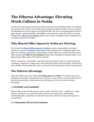 The Etherea Advantage_ Elevating Work Culture in Noida