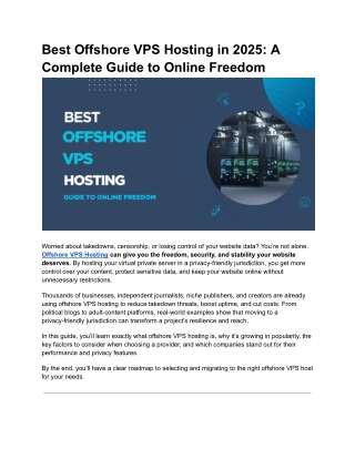 Best Offshore VPS Hosting: How to Choose the Right Provider