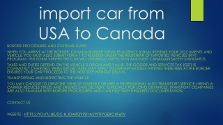 import car from USA to Canada
