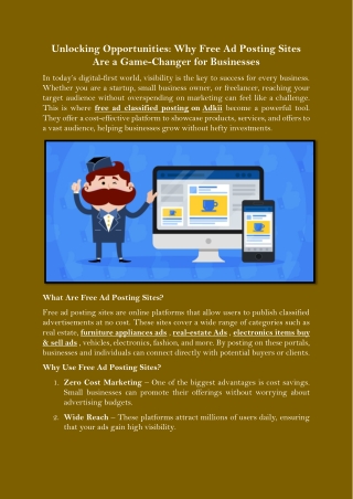 Unlocking Opportunities Why Free Ad Posting Sites Are a Game-Changer for Businesses