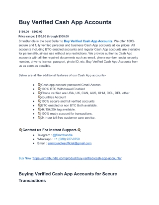 Benefits of Choosing to Buy Verified Cash App Accounts