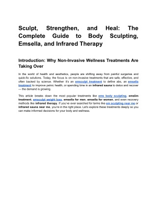 Sculpt, Strengthen, and Heal_ The Complete Guide to Body Sculpting, Emsella, and Infrared Therapy