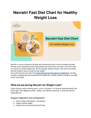 Navratri Fast Diet Chart for Healthy Weight Loss