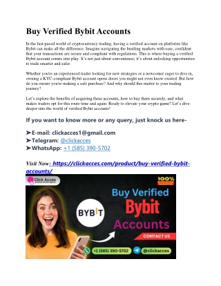 Top Trusted Platforms to Buy Verified Bybit Accounts Without Any Risk