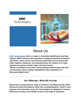 AIDC Technologies: Innovating Data Capture & Asset Management