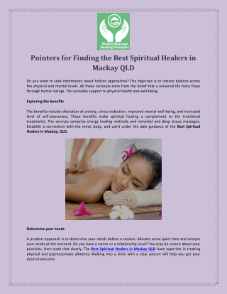 Pointers for Finding the Best Spiritual Healers in Mackay QLD