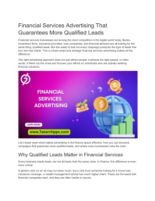 Financial Services Advertising That Guarantees More Qualified Leads