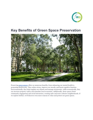 Key Benefits of Green Space Preservation - Reach green