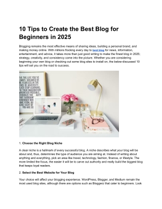 10 Tips to Create the Best Blog for Beginners in 2025