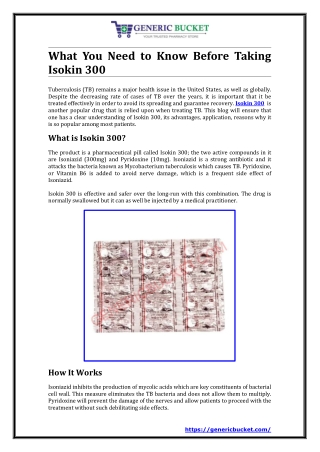What You Need to Know Before Taking Isokin 300
