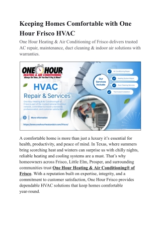 One Hour Heating & Air Conditioning of Frisco