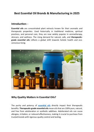 Best Essential Oil Brands & Manufacturing in 2025