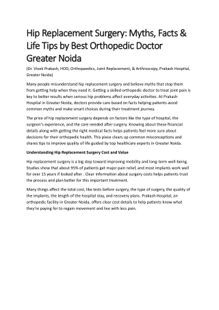 Hip Replacement Surgery