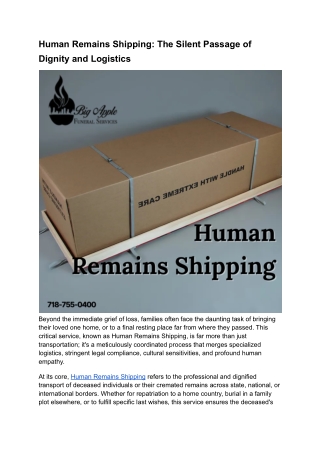 Human Remains Shipping