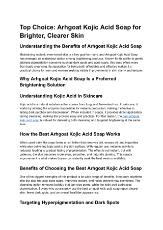 Top Choice_ Arhgoat Kojic Acid Soap for Brighter, Clearer Skin (1)