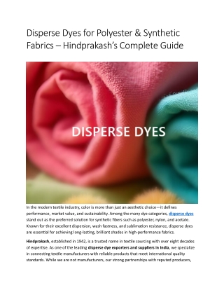 Disperse Dyes