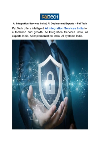 AI Integration Services India _ AI Deployment Experts – Pal.Tech