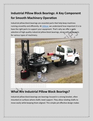 Industrial Pillow Block Bearings A Key Component for Smooth Machinery Operation.
