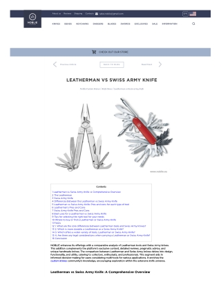 Swiss Army Knife Identification Chart
