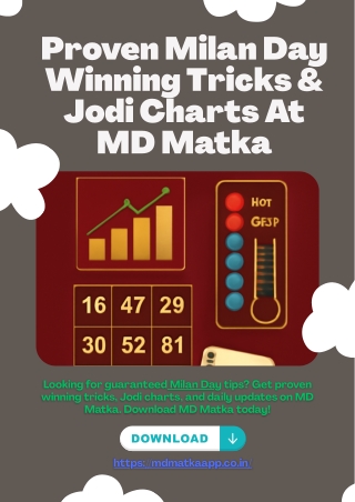 Proven Milan Day Winning Tricks & Jodi Charts At MD Matka