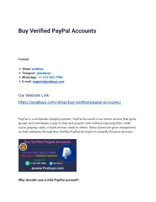 Step-by-Step Guide to Buying Old Buy Verified PayPal Accounts from USA, UK