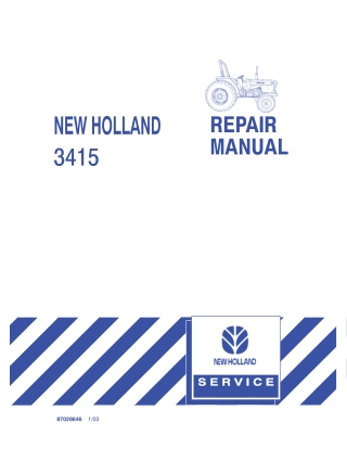 New Holland 3415 Tractor Service Repair Manual Instant Download