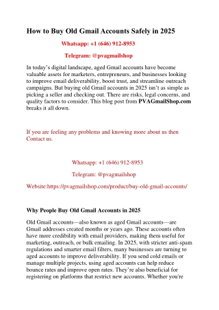 How to Buy Old Gmail Accounts Safely in 2025