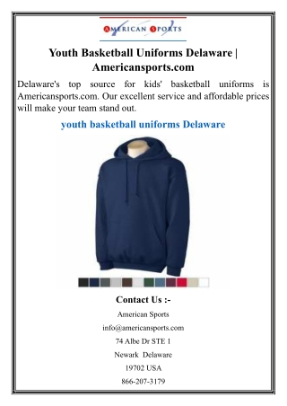 Youth Basketball Uniforms Delaware  Americansports