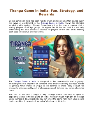 Tiranga Game in India: Fun, Strategy, and Rewards