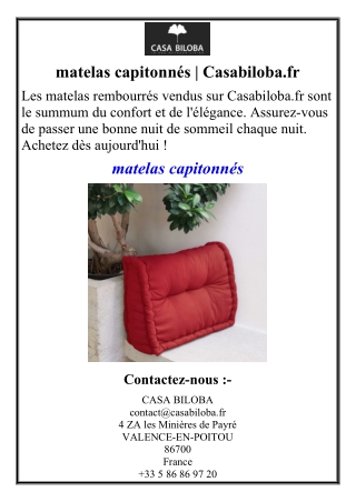 matelas capitonnés | Casabiloba.fr
