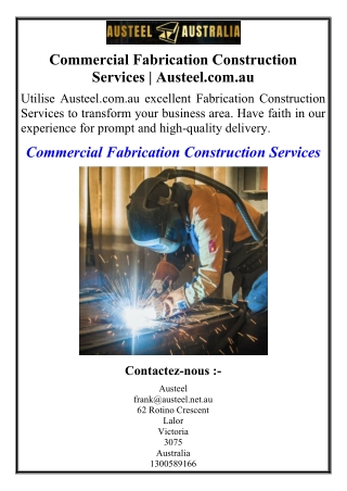 Commercial Fabrication Construction Services | Austeel.com.au