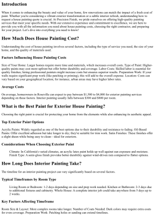 How to Request a House Painting Quote from Precision Finish