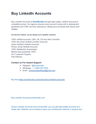 Top 40 Marketplace To Buy Verified LinkedIn  Accounts