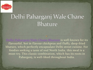 Delhi Paharganj Wale Chane Bhature