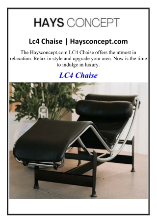 Lc4 Chaise Lounge Chair | Haysconcept.com