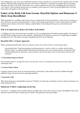 Father of the Bride Gift from Groom: Heartfelt Options and Humorous T-Shirts fro