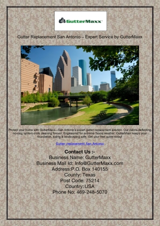 Gutter Replacement San Antonio – Expert Service by GutterMaxx